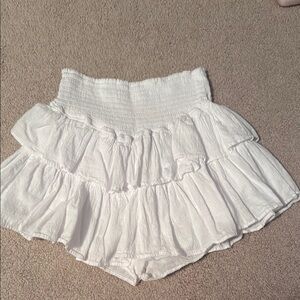 White Ruffled Mini Skirt